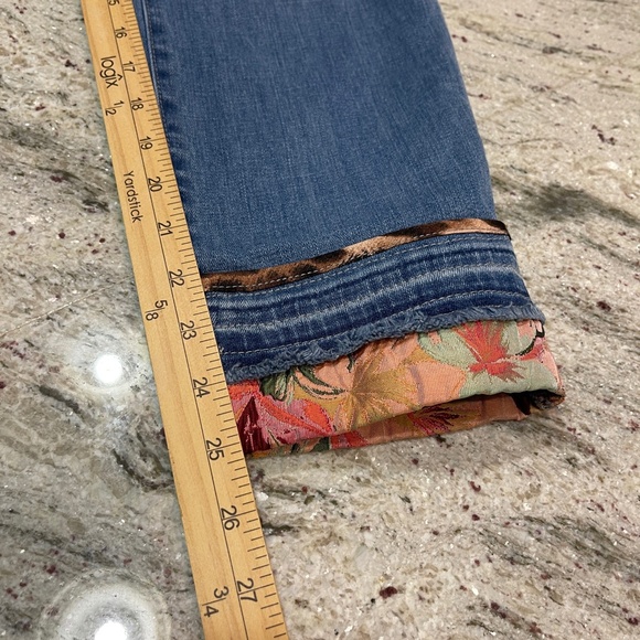 Chico's Jeans So Slimming Girlfriend Slim Leg Ankle Blue Patchwork - Picture 15 of 15